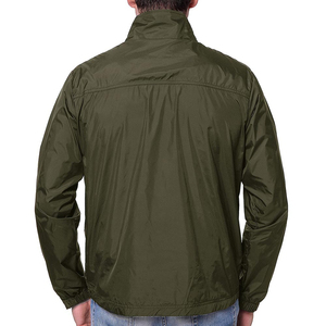 Chaqueta de Invierno para Hombre, Color Verde Oliva Sólido, con Capucha, Resistente al Viento, con Cierre, Casual, Impermeable, Transpirable, de Secado Rápido, Lisa, Teñida, con Frente de Poliéster - Product Image 3