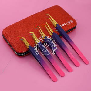 Pince à cils de qualité supérieure pointe de fibre pince à cils pince à épiler Volume russe outil d'extension de cils 45 60 75 degrés pointe 5 pièces ensembles - Product Image 6