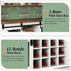 Mobili bar bianchi per caffè e vino: pratici scaffali per l'organizzazione - Product Image 3