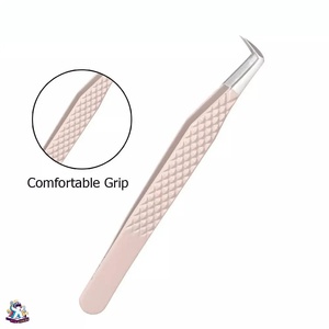 Ensemble de pinces à cils Ryzer Studio en acier inoxydable de précision, durables, 1 pièce, pointe incurvée et pointue, outils de maquillage pour les cils - Product Image 2