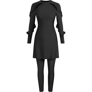 ชุดว่ายน้ำมุสลิมแบบเต็มตัวลายดอกไม้  ฮิญาบแบบเรียบร้อย  พร้อมเสื้อคลุมชายหาด  ไซส์ใหญ่พิเศษ 6XL XS ป้องกันรังสียูวี เป็นมิตรกับสิ่งแวดล้อม - Product Image 3