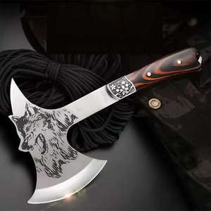 Hache de camping artisanale LEGACY BLADES en acier au carbone, manche en bois, étui en cuir, fabricant OEM ODM - Product Image 4