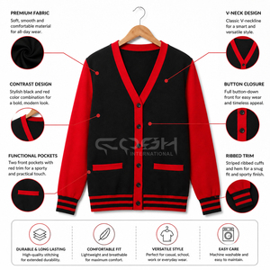 Cosh International Wholesale Sorority <b>Cardigan</b> <b>Sweater</b> Breathable Personalized Greek Apparel College Knitwear V Neck Varsity - Product Image 6