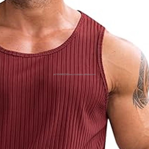 เสื้อกล้ามผ้าฝ้ายระบายอากาศได้ดีแขนกุดสำหรับผู้ชายเสื้อกล้ามสำหรับยิมซับเหงื่อได้ดีผ้าคอตตอน210gsm - Product Image 2