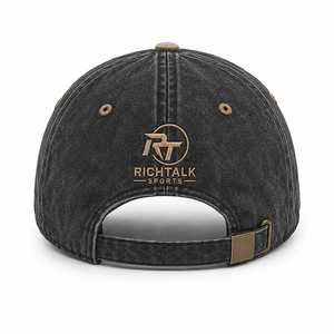 Gorra de Béisbol Bordada con Letras, Lavada, Negra y Marrón, Unisex, Casual, Ajustable, de Algodón - Product Image 2