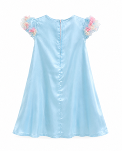 Vestido de Fiesta de Tul con Bordado Floral y Lazo de Satén para Niñas |   Elegante Vestido de Princesa - Product Image 2