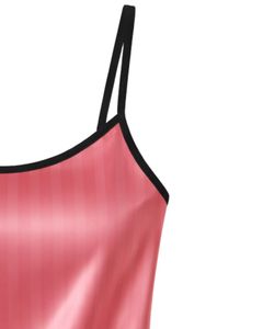 Customized Pink Satin Women Pajama Set Silk Sleepwear <b>Spaghetti</b> <b>Strap</b> Cami And Shorts Soft Luxury Nightwear Summer Lounge Set - Product Image 3