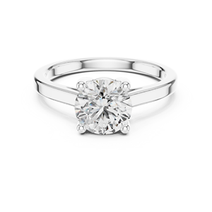 Anillo de compromiso de plata de ley 925 con moissanita de corte redondo al por mayor, fabricante y proveedor OEM ODM de joyería - Product Image 1