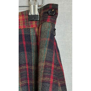 Jupe écossaise plissée pour femme, style classique, motif tartan Wallace rouge et vert, style vintage, 100% laine - Product Image 4