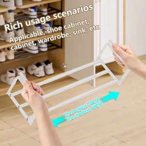 Scarpiera regolabile in ferro espandibile e salvaspazio impilabile per riporre il cestino inferiore per il bagno dell'armadio di casa - Product Image 6
