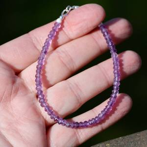 Natural Amethyst <b>Bracelet</b> <b>Solid</b> Sterling Silver 6th Anniversary February Birthstone Gemstone Jewelry Gift - Product Image 3