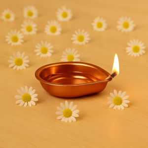 Lámparas de aceite Diya de cobre, Vilakku tradicionales, decorativas, Deepam para la sala de Pooja, el hogar, el templo, decoración festiva - Product Image 1