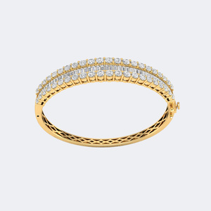 กำไลข้อมือเพชรทรงกลม 8.632 กะรัต พร้อมเพชรทรงบาแกตต์แบบฝังเรียง - Product Image 4