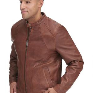 Men's Genuine <b>Leather</b> Motorcycle <b>Jacket</b> Windproof Breathable Eco-Friendly <b>Winter</b> - Product Image 2