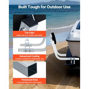 Guide per Rimorchi per Barche e Moto d'Acqua Regolabili in Altezza 16.7-18.7 Pollici, 2 Pezzi, in Acciaio Rinforzato con Supporto - Product Image 5