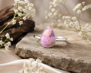 Natural Pink Kunzite <b>Ring</b> 925 Sterling Silver Pear Cabochon Gemstone <b>Ring</b> Handmade Fine Jewelry Gift for Women - Product Image 6