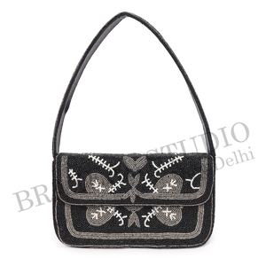 กระเป๋าคลัทช์สะพายไหล่เดี่ยวสำหรับผู้หญิง ลายปักมือกำมะหยี่ประดับลูกปัด ลายเรขาคณิต จาก BRAZEAL STUDIO รุ่นใหม่ล่าสุด รับสั่งทำพิเศษ - Product Image 1