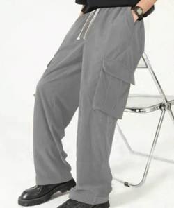 Pantalones Cargo de Lona para Hombre, Estilo Europeo y Americano, Moda Casual, Deportivos, de Cintura Alta, Rectos, con Múltiples Bolsillos, 100% Algodón - Product Image 5