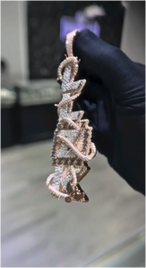Pendentif Lettre Personnalisé Iced Out en Argent Sterling 925 avec Moissanite VVS, Pendentif Hip Hop Vertical Iced Out, Breloque - Product Image 4
