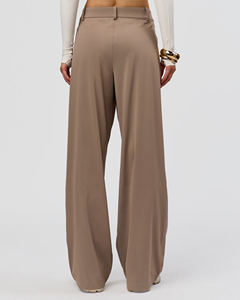 Pantalones de Pierna Ancha de Cintura Alta para Mujer, Satinados, Holgados, Plisados, Largos, de Color Sólido, Estilo Minimalista Otoñal - Product Image 2