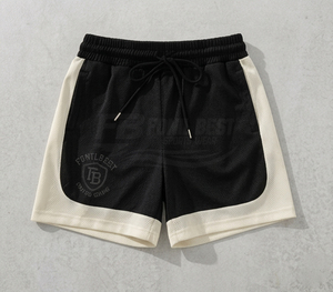 Shorts de sport pour hommes en toile 100 % coton, respirants et à séchage rapide, avec taille élastique, taille mi-haute et logo avant - Product Image 6