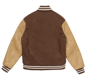 Latest Made Style Winter Quilted Lining Wool Varsity <b>Jackets</b> For <b>Men</b> Woolen Fabric Casual Style Front Logo For Winter Plus Size - Product Image 2