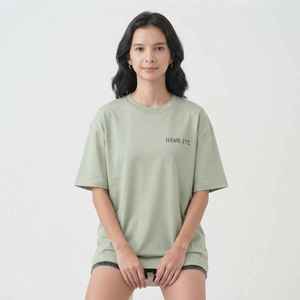 เสื้อยืดผู้หญิงคอกลมแขนสั้นพิมพ์ลายตัวอักษร ผ้าฝ้าย 100% ทรงหลวม สวมใส่สบาย เหมาะสำหรับฤดูใบไม้ผลิและฤดูร้อน ผ้าเจอร์ซีย์ - Product Image 5