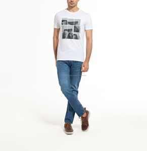 T-shirt personnalisé pour hommes T-shirt graphique 100% coton T-Shirts oversize courts à épaules tombantes T-shirts respirants - Product Image 2