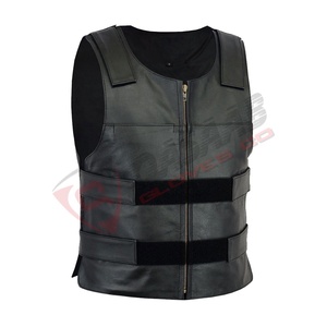 Gilet de moto en cuir de vache véritable, sans manches, fait main, épais, respirant, pour motocross, course, mode - Product Image 3