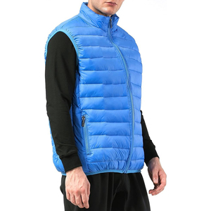 Gilet matelassé sans manches pour homme, bleu roi, isolant, col montant, chaud - Product Image 4