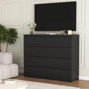 Commode de chambre moderne en bois à 8 tiroirs, armoire haute avec 8 tiroirs de rangement - Product Image 3