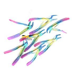 Ensemble de 7 forceps d'extraction dentaire en acier inoxydable allemand, finition arc-en-ciel, pour interventions d'extraction dentaire pédiatrique - Product Image 6