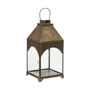 Home and <b>Garden</b> Decorations Lights Stainless Steel Modern Square Christmas <b>Candle</b> <b>Holder</b> Lantern with Plain Glass - Product Image 6