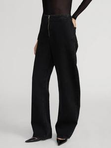 Women's Loose Fit Breathable Fleece <b>Jogger</b> Trousers Custom Logo Printed Mid Waist Casual Flat Front Design for Winter Plain Dyed - Product Image 3