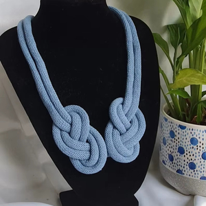 Collar de tela de algodón con cuentas vintage hecho a mano para mujer, con detalles de perlas, estilo para ocasiones de boda, hinduismo, Amulyan Overseas - Product Image 1