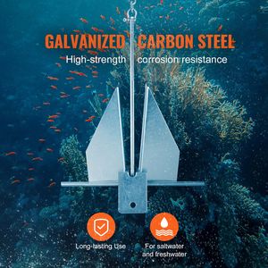 Kit Ancora a Prua per Yacht e Barche, Ancora a Prua in Acciaio Zincato a Caldo da 8,5 LBS, Catena da 7,9 Piedi, Corda da 75 Piedi, Due Griffe da 0,4 Pollici - Product Image 6