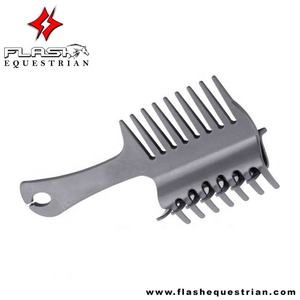 Personnalisé fait Nouveau Équitation En Aluminium Simple Face En Métal Peigne Fabricant Personnalisé Équitation Peigne avec Tête De Cheval - Product Image 3