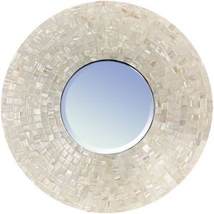Miroir mural rond tendance, artisanal, en coquillages, pour chambre à coucher, décoration esthétique, miroir en nacre - Product Image 4