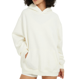 Women Custom Front <b>Oversize</b> <b>Hoodie</b> Decorative <b>Stitching</b> 100% Cotton Fleece Eco-Friendly Windproof Comfortable Relaxed Fit - Product Image 4