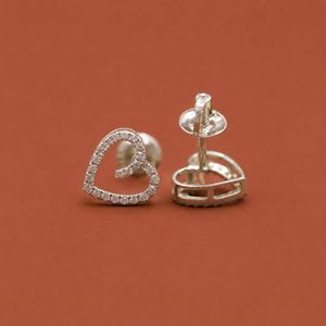Boucles d'oreilles en argent sterling S925 avec moissanite en forme de cœur pour femmes, bijoux classiques en forme de cœur, cadeau de bijoux en diamant - Product Image 3