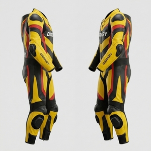 Combinaison de course moto en cuir imprimée sur mesure, équipement de moto OEM, bottes et gants de piste, séchage rapide, protection unisexe, vente en gros - Product Image 3