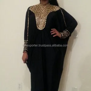 巴基斯坦风格的Burqa Kaftan，正面为石材，袖子为体面外观