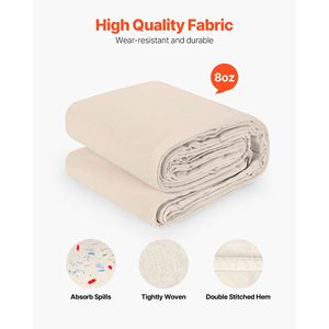 Confezione da 2 teloni in tela 9x12 piedi per pittori, 8 once, coperture protettive professionali multiuso per mobili e pavimenti, per mobili da esterno, colore - Product Image 2