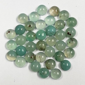 Piedra preciosa para fabricación de joyas, cabuchón redondo de Aquaprase de 7mm, la mejor calidad - Product Image 1