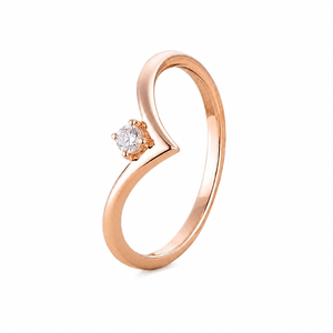 Bague de fiançailles et de promesse en diamant rond brillant, plaqué or rose 18 carats, bague de mariage tendance, bijoux en moissanite - Product Image 5