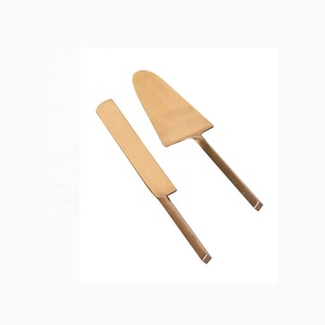 Ensembles de service de gâteau poli Design feuille vintage ensembles de serveur de gâteau à poignée en boucle en acier inoxydable plaqué argent - Product Image 6