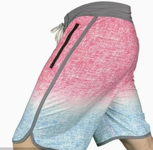 Shorts de Baño para Hombre, Degradado Rosa y Azul, Cintura Media, Cordón Ajustable, Secado Rápido, Estilo Casual, Largo Bermuda, con Bolsillos - Product Image 2