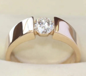 Anillo de Compromiso ZAWO HOUSE Clásico en Plata 925 Chapado en Oro Rosa con Moissanita, Corte Brillante, Engaste de Garras, Joyería de Lujo Unisex - Product Image 2