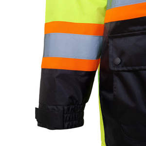 Waterproof Breathable Polyester Safety Jackets <b>Men</b> Hi Vis Reflective Workwear Cold Weather Construction <b>Rain</b> <b>Coats</b> EN Certified - Product Image 5