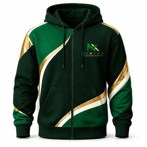Sudadera con capucha y cremallera completa para hombre, estilo color block, deportiva, informal, streetwear - Product Image 1